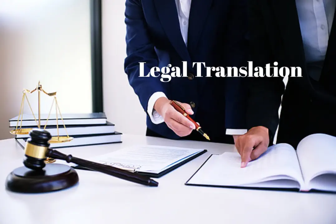 A translator is reading a documents for legal translation.